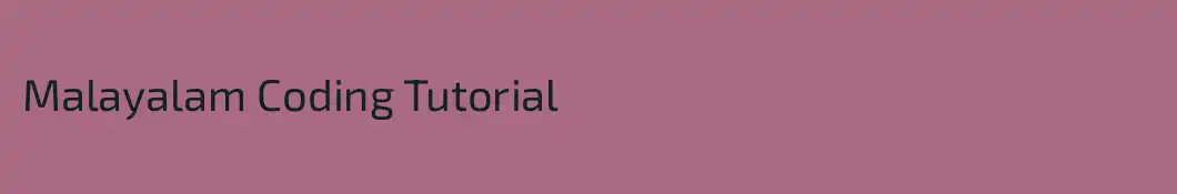 Malayalam Coding Tutorial